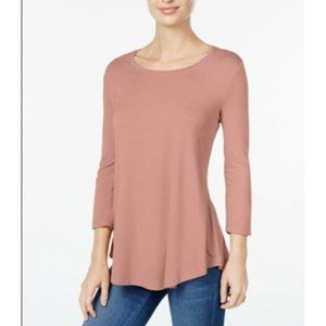 JM COLLECTION Womens Coral 3/4 Sleeve Scoop Neck T-Shirt Size: XL